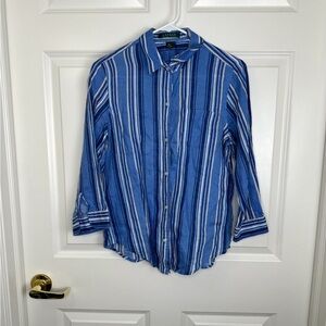 Ralph Lauren Women’s Linen Button Down 3/4 Sleeve Top Size M
